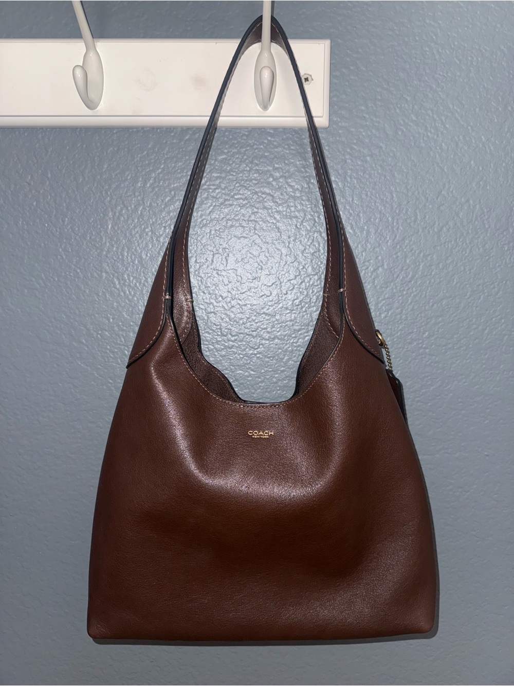 Coach Dark Brown Pebbled Leather Shoulder Hobo
